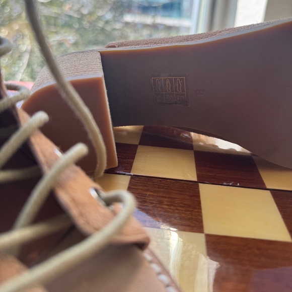 Jeffrey Campbell x Free People Minimal Lace Up Heels, tan suede leather, Sz. 8 - Picture 8 of 11